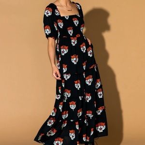 Dressed in LALA Tiger Smocked Dress in M